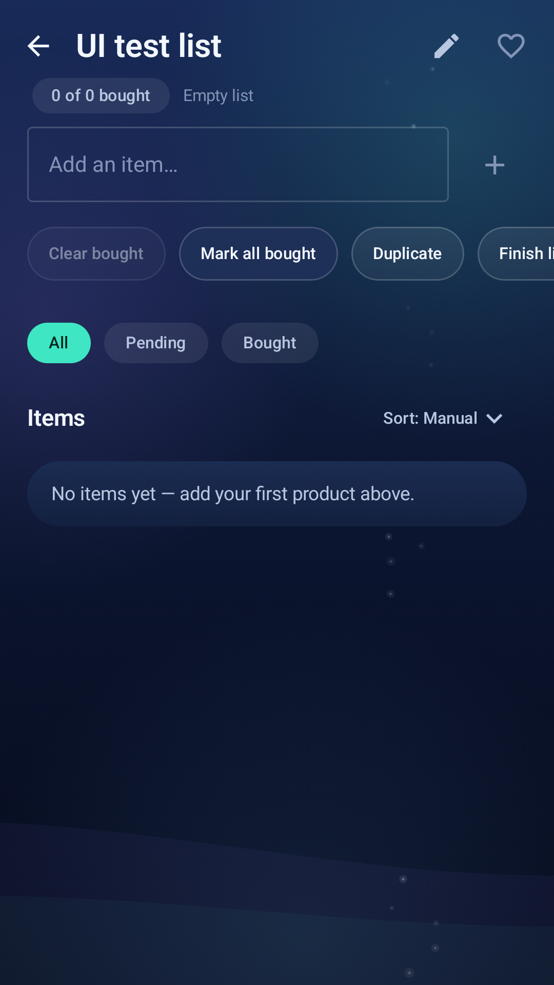 Minimalist Shop Journal list detail screen